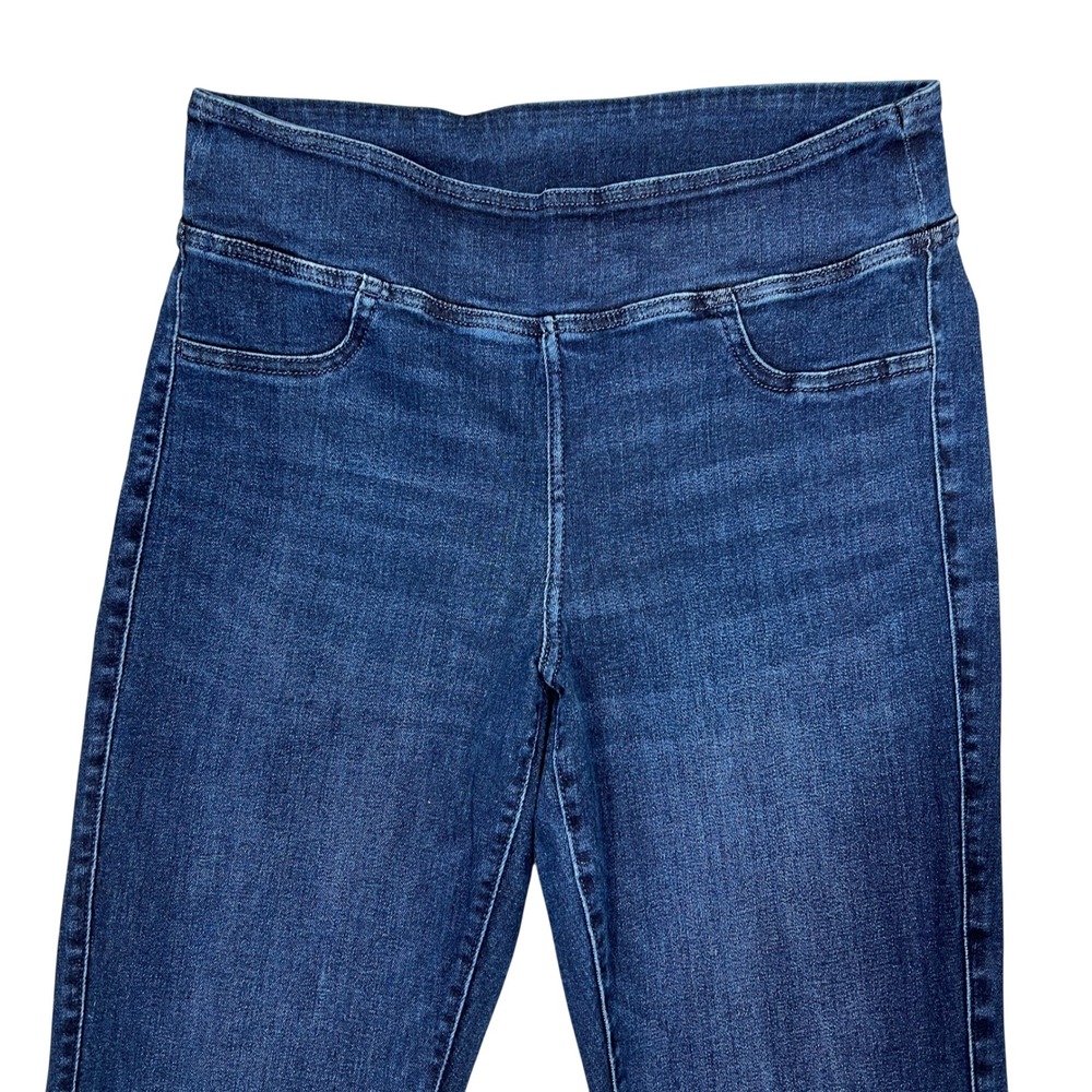 American Eagle Pull-On Flare Jeans Medium Long Dark Wash Flare High Rise Stretch - Picture 6 of 11